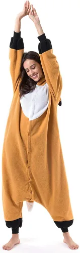Vista 5 de Beauty Shine Disfraz unisex de dibujos animados para adultos Halloween Navidad pijamas de peluche para cosplay