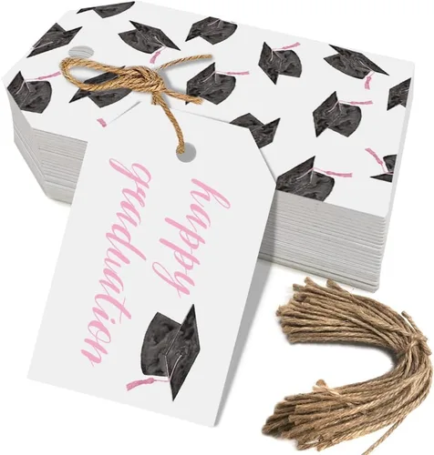 Vista 16 de 50 etiquetas de regalo de graduación, regalos de fiesta de graduación de felicitaciones para escuela secundaria o feliz universidad suministros