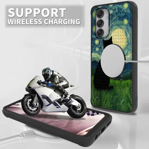 Vista 6 de Funda protectora resistente de doble capa para Samsung A14 5G (parte trasera con textura antideslizante), TPU suave a prueba de golpes, para Samsung