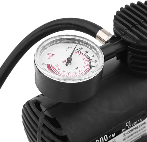 Vista 6 de Mini compresor de aire portátil, bomba de inflado de neumáticos eléctrica de 12 V, manómetro de presión de 300 PSI, para automóvil, bicicleta