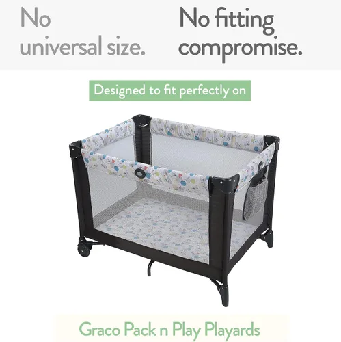 Vista 8 de Sábanas ajustadas Pack and Play – Compatibles con 4moms Breeze Plus Playard y otros colchones grandes de corralito – Suavemente suaves 100% algodón