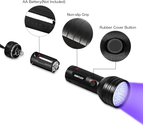 Vista 8 de Linternas, 51 LED Antorcha Escorpión Detector Hunter Ultra Violeta Linterna de Luz Negra