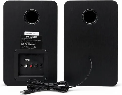 Vista 7 de Par de altavoces activos para estantería: estéreo con cable de 5 Negro