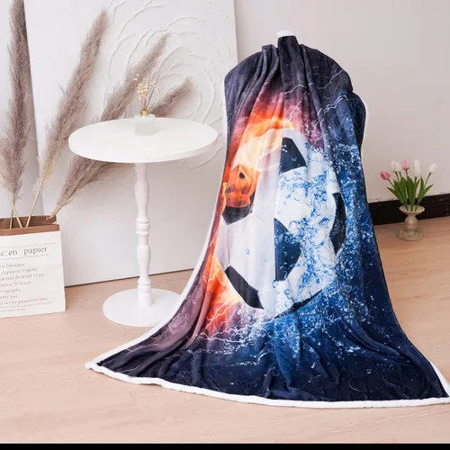 Vista 7 de Manta de fútbol, manta de fútbol, manta de franela suave, manta de fútbol adorable para niños, manta de cama súper suave de franela para sofá