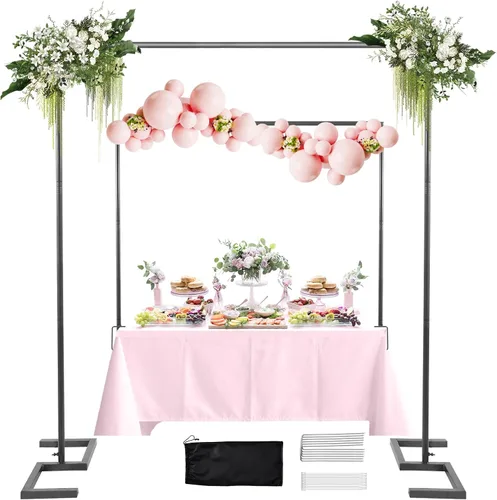Vista 10 de WellSign Soporte de Barra sobre la Mesa con Abrazaderas 31"-110" de Largo, 31"-64" de Alto, Altura Ajustable, Barra Decorativa Colgante de Metal
