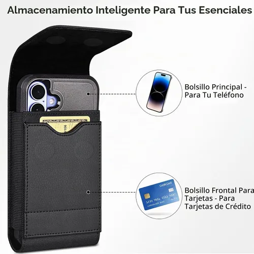 Vista 6 de ykooe Funda para teléfono celular con clip para cinturón, cierre magnético