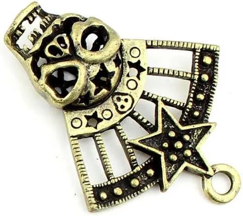 Vista 2 de Joyas conclusiones encantos de bronce antiguo fl2024 Craft Lots Repair Suministros de calavera