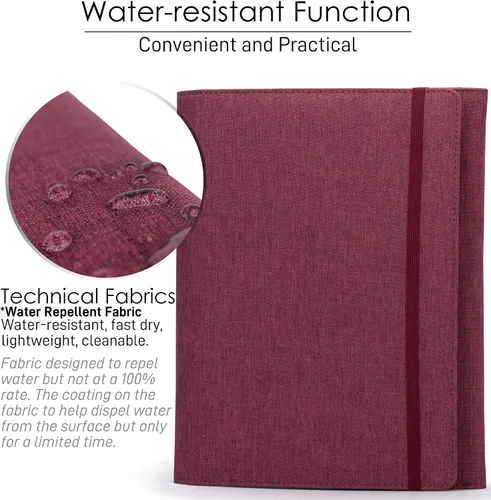Vista 2 de Funda tipo libro Kaitiaki compatible con Rocketbook Fusion, Panda, Everlast, de tela impermeable, organizador múltiple con asa para bolígrafo Fucsia