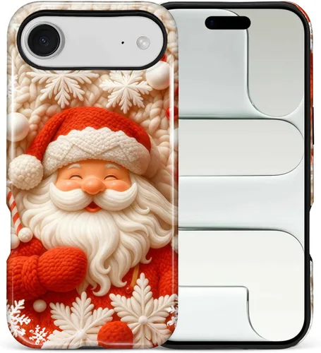 Vista 38 de Funda para iPhone 13 iPhone 14, a prueba de golpes, funda protectora híbrida de 2 capas, doble protección contra caídas, antiarañazos, diseño Rojo