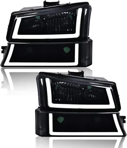 Vista 20 de G-PLUS Faros delanteros compatibles con Chevy Avalanche 1500 2500/Ajuste Chevy Silverado 1500 2500 HD 3500 2003-2006, lente transparente, carcasa