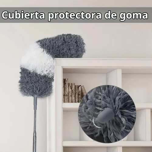 Vista 4 de BOOMJOY Juego de plumero de microfibra y telaraña, cabezal flexible y poste de extensión de 100 pulgadas, para techo alto, ventilador, persianas