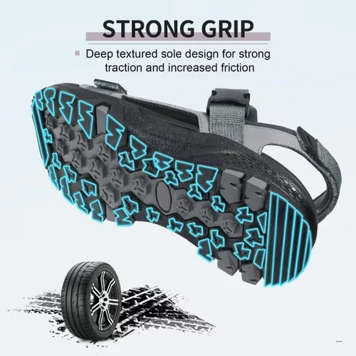 Vista 5 de MEGNYA Sandalias cómodas para caminar para hombre, sandalias deportivas suaves de senderismo con tres correas ajustables de velcro y velcro