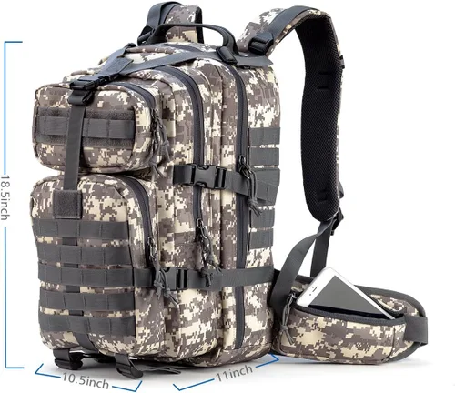 Vista 4 de Mochila táctica militar, 35 l, camuflaje