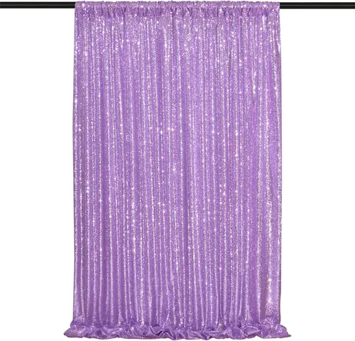 Vista 81 de Cortinas de fondo de lentejuelas con purpurina azul bebé, 2 piezas de 2 x 8 pies, telón de fondo de fiesta de baby shower para niños, hermosas