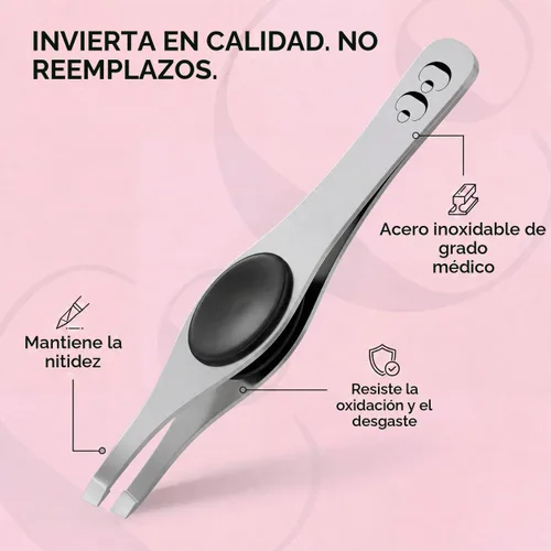 Vista 3 de Precision Tweezers for Eyebrows & Facial Hair Removal, Stainless Slant Tip Pinzas profesionales perfectamente alineadas y calibradas para pelos