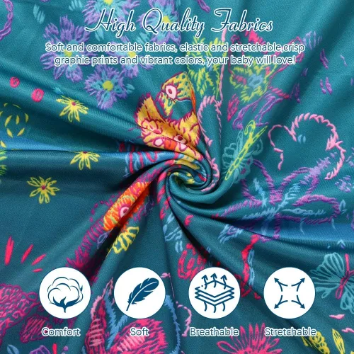 Vista 4 de URAQT Mirabel - Vestido de disfraz 2022, fantástico vestido Mirabel para niñas con bolsa, vestido de princesa Madrigal para niña