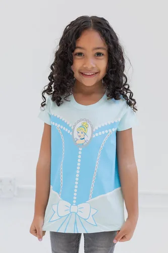 Vista 5 de Disney Paquete de 4 camisetas de princesa para niñas pequeñas y grandes (2T - 14-16)