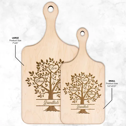 Vista 6 de Tabla de cortar personalizada, tabla de cortar de árbol familiar, tabla de cortar personalizada, tablas de charcutería para nieto, tabla de cortar