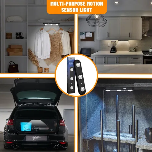 Vista 5 de MIND&ACTION Luces seguras para armas, luz LED activada por movimiento para gabinete seguro de armas, lente LED giratoria ultra brillante