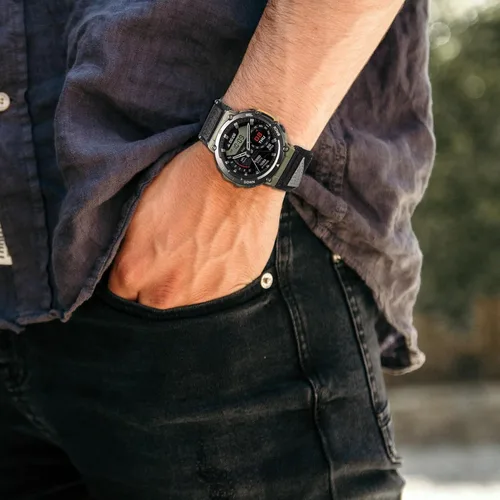 Vista 6 de Watch Bands Compatible with Amazfit T-Rex 2, Millitary Nylon Strap With Hook and Loop Design and Tools included