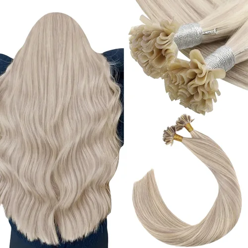 Vista 36 de Ugeat - Extensiones de cabello humano con microanillo, 14 pulgadas, extensiones de cabello Remy con microcuentas de 1 gm/hebra, 50 gms, extensiones