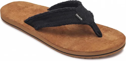 Vista 5 de Sanuk Fraid Not Flip-Flop para hombre Negro/Bronceado