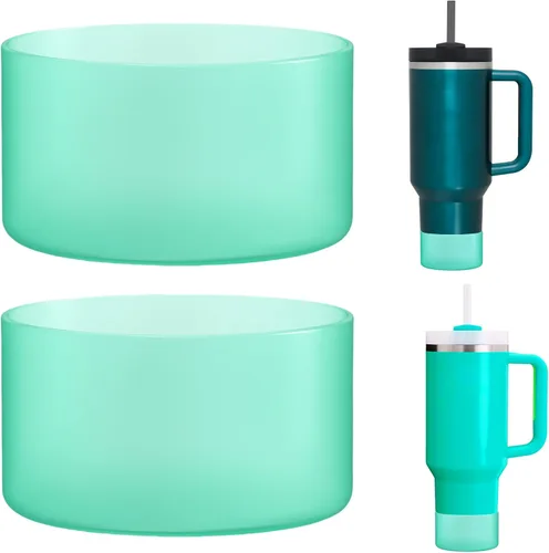 Vista 36 de Paquete de 2 botas de silicona para Stanley Cup de 30 oz y 40 onzas, protector inferior antideslizante y reductor de ruido, cubierta base de vaso
