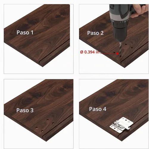 Vista 9 de Par de conectores colgantes de soporte de montaje de gabinete, soportes ajustables y resistentes para colgar gabinetes de cocina, accesorios