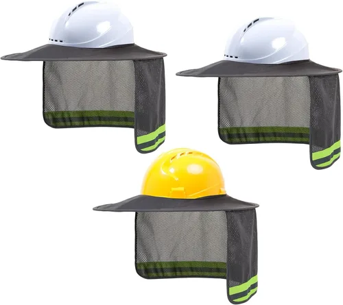 Vista 15 de TCCFCCT Parasol para sombrero duro, escudo de cuello de ala completa, 2 paquetes, casco duro no incluido