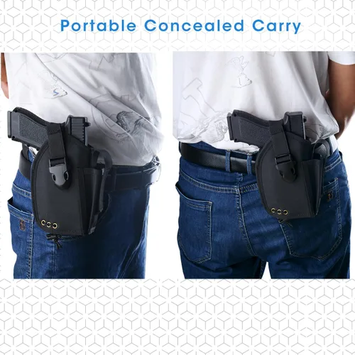 Vista 7 de Funda compacta OWB para pistolas con linterna o láser, transporte diario para mano derecha, accesorios universales