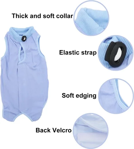 Vista 2 de Traje de recuperación para gatos, ropa de recuperación quirúrgica para heridas abdominales o enfermedades de la piel, mameluco de gatos después