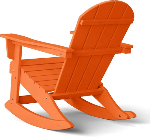 Vista 163 de WestinTrends Silla mecedora Malibu de poliéster para exterior/patio Adirondack, Negra
