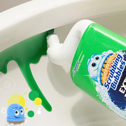 Vista 3 de Scrubbing Bubbles Extra Power Limpiador de inodoro Rainshower, 1 botella exprimible, 24 onzas, (paquete de 2)