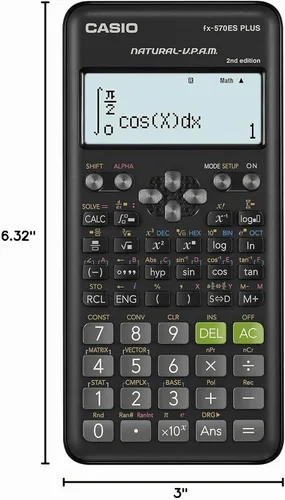 Vista 2 de Casio Fx-570Es Plus 2 Calculadora científica con 417 funciones, color negro