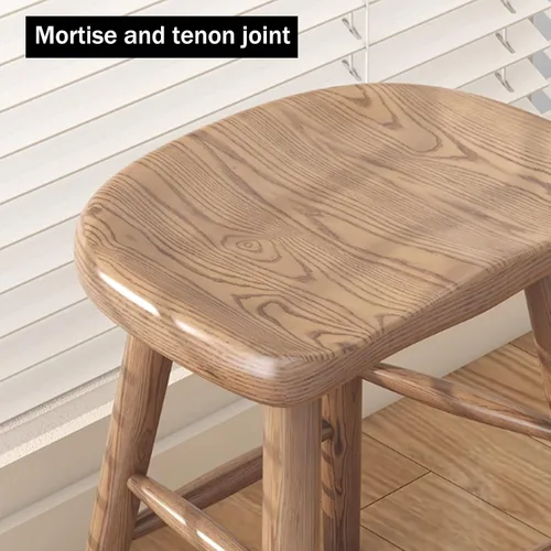 Vista 6 de Juego de sillas de comedor de madera, silla de comedor moderna, sillas de cocina de granja, taburete de vestíbulo, silla sin brazos para cocina