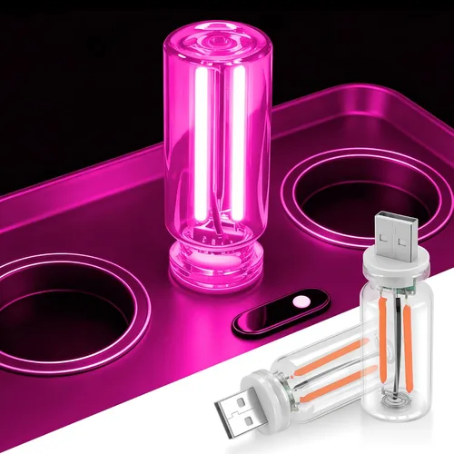 Vista 10 de 2PCS Luces LED USB de noche para automóvil, lámpara retro para decoración de atmósfera automotriz, luces de ajuste táctil interior del automóvil