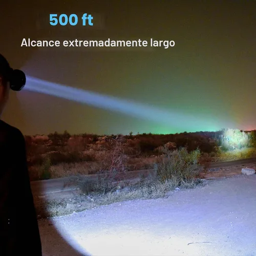 Vista 2 de Odear Lie Wang linterna de minero, linterna LED recargable para minería, campamento, senderismo, pesca