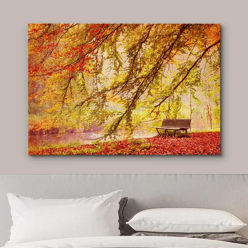 Vista 191 de wall26 Prado con álamos por Claude Monet - Arte moderno impresionista, arte en lienzo para el hogar, 12 x 18 pulgadas