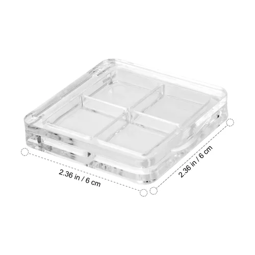 Vista 7 de Beaupretty Paleta de sombra de ojos vacía 4 rejillas sombra de ojos lápiz labial caja de almacenamiento caja de maquillaje transparente DIY