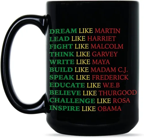 Vista 4 de We Got Good Black History - Tazas de café Dream Like Martin, lucha como Malcolm