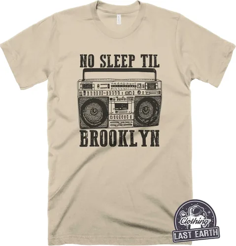 Vista 4 de Oldschool Boombox Tshirt No Sleep Til Brooklyn Shirt Vintage Graphic Tees Music Shirts Hip Hop Shirt Retro Radio Shirt
