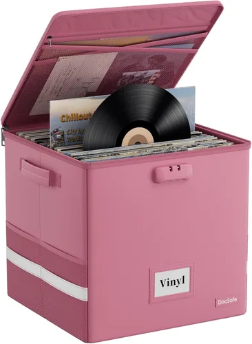 Vista 15 de DocSafe Fireproof Vinyl Record Storage Box with Lock, Beige, 13"x13"x13