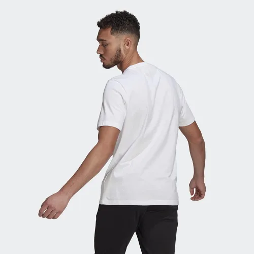 Vista 3 de adidas Camiseta Essentials Big Logo para hombre, color negro y blanco