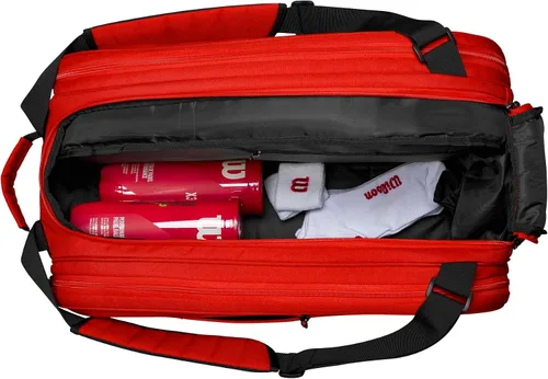 Vista 8 de WILSON Tour Padel Bag - Capacidad para hasta 6 paletas, rojo/negro