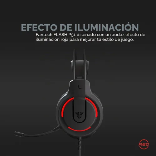 Vista 5 de FANTECH P51S - Paquete de auriculares con teclado y mouse RGB 5 en 1 con cable, color negro
