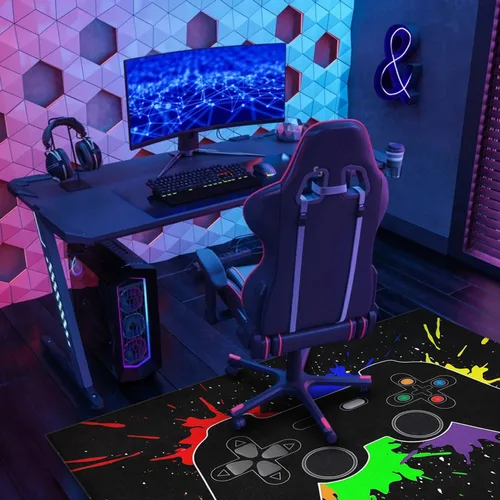 Vista 2 de Alfombra de Silla de Juego para Alfombra de Madera Dura y Baldosas, 36"x48" Alfombra de Juego para Sala de Juegos, Alfombra Antideslizante