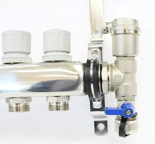 Vista 6 de PEX Colector Radiante Calefacción de Piso Set 3 Loop Sistema de Acero Inoxidable Calefacción Hidrónica Para 1/2 "Tubo de Barrera de Oxígeno