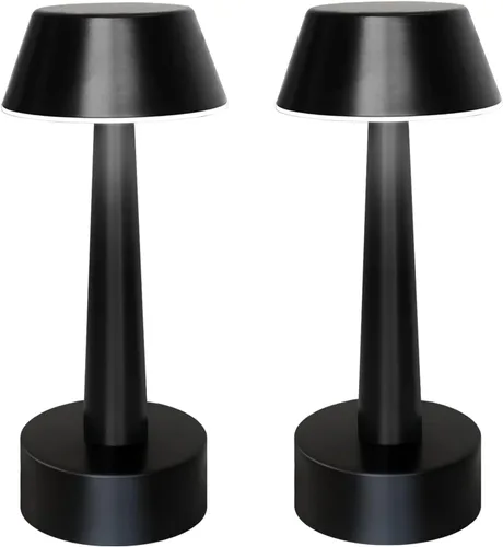Vista 10 de UMEXUS Paquete de 2 Lámparas de Mesa Pequeñas Inalámbricas Recargables, LED a Batería Operadas por Tacto con Atenuación de 3 Colores, Lámparas