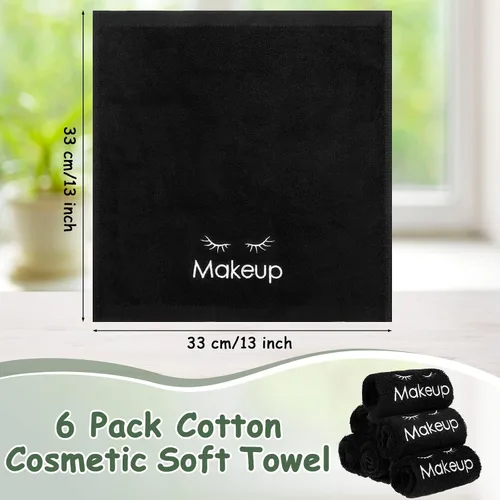 Vista 2 de Shimeyao Paños de maquillaje de 13 x 13 pulgadas, toallas de maquillaje reutilizables, paños desmaquillantes, toallas de limpieza facial, toallas
