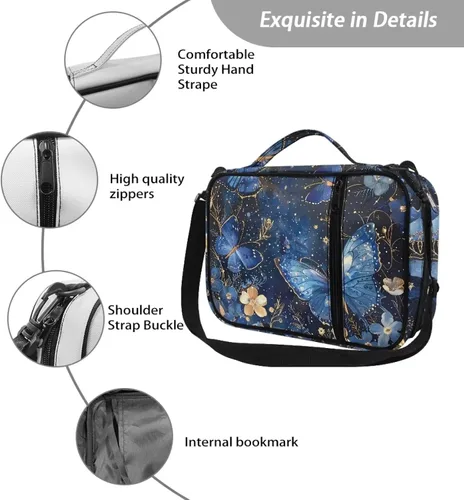 Vista 7 de Bolsas de estudio bíblico de fútbol para hombres y niños, estuche de transporte de la Biblia con correa, bolsas con cremallera para la Biblia
